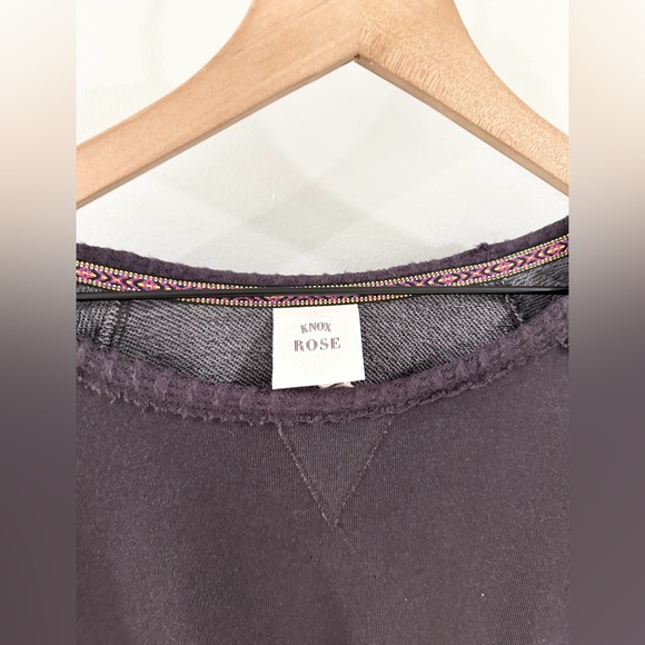 Knox Rose Embroidered Sleeve Sweatshirt Gray Size XS - Picture 7 of 8